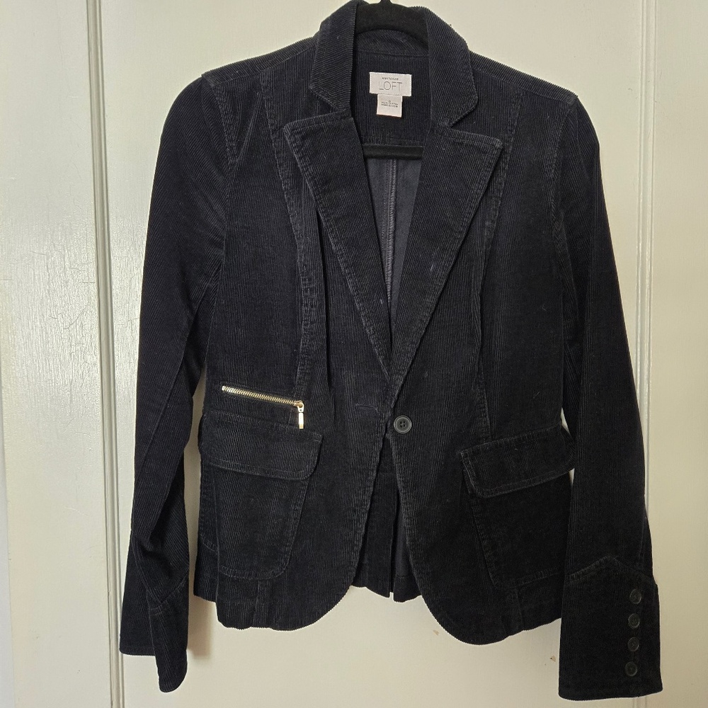 Ann Taylor Corduroy Navy Blazer - Size 0